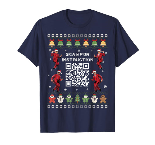 QR Trump Dance Code President Scan For Instruction Christmas T-Shirt