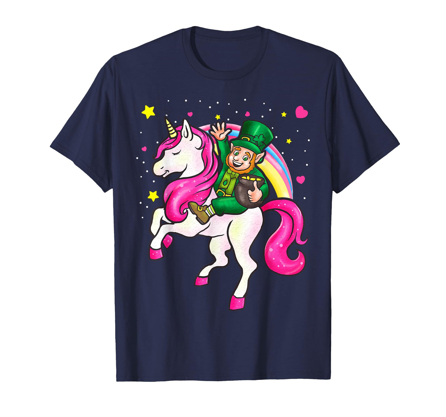 St Patricks Day Kids Leprechaun Irish Unicorn Girls Womens T-Shirt