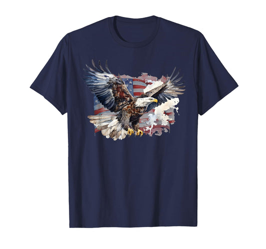 American Nature Bald Eagle Mullet US Flag Patriot Bird Lover T-Shirt