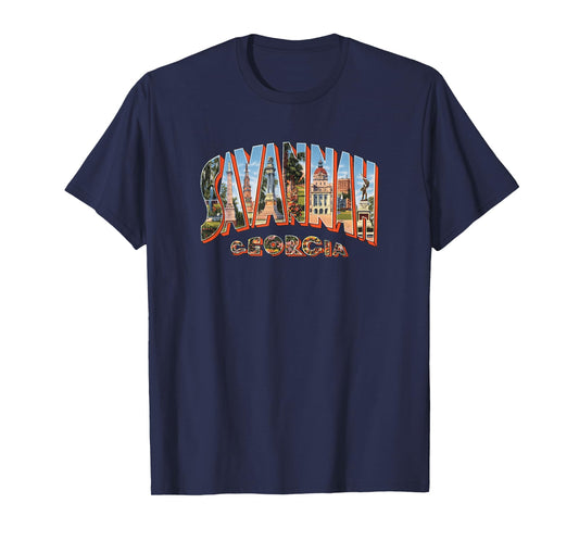 Savannah Georgia T Shirt Retro Vintage GA Souvenir Tshirt T-Shirt