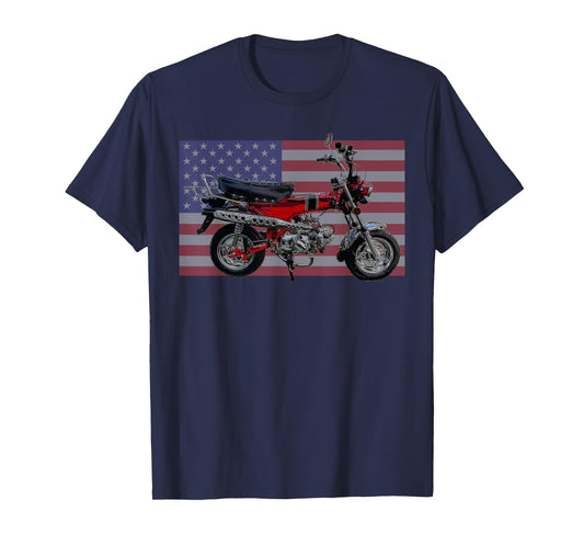 Trail 70 Mini BIke, Vintage Minibike, Retro American Flag T-Shirt for Women Men