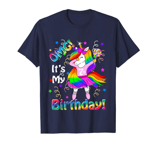 OMG It's My 7th Birthday Girls Unicorn (7 years old) outfit T-Shirt