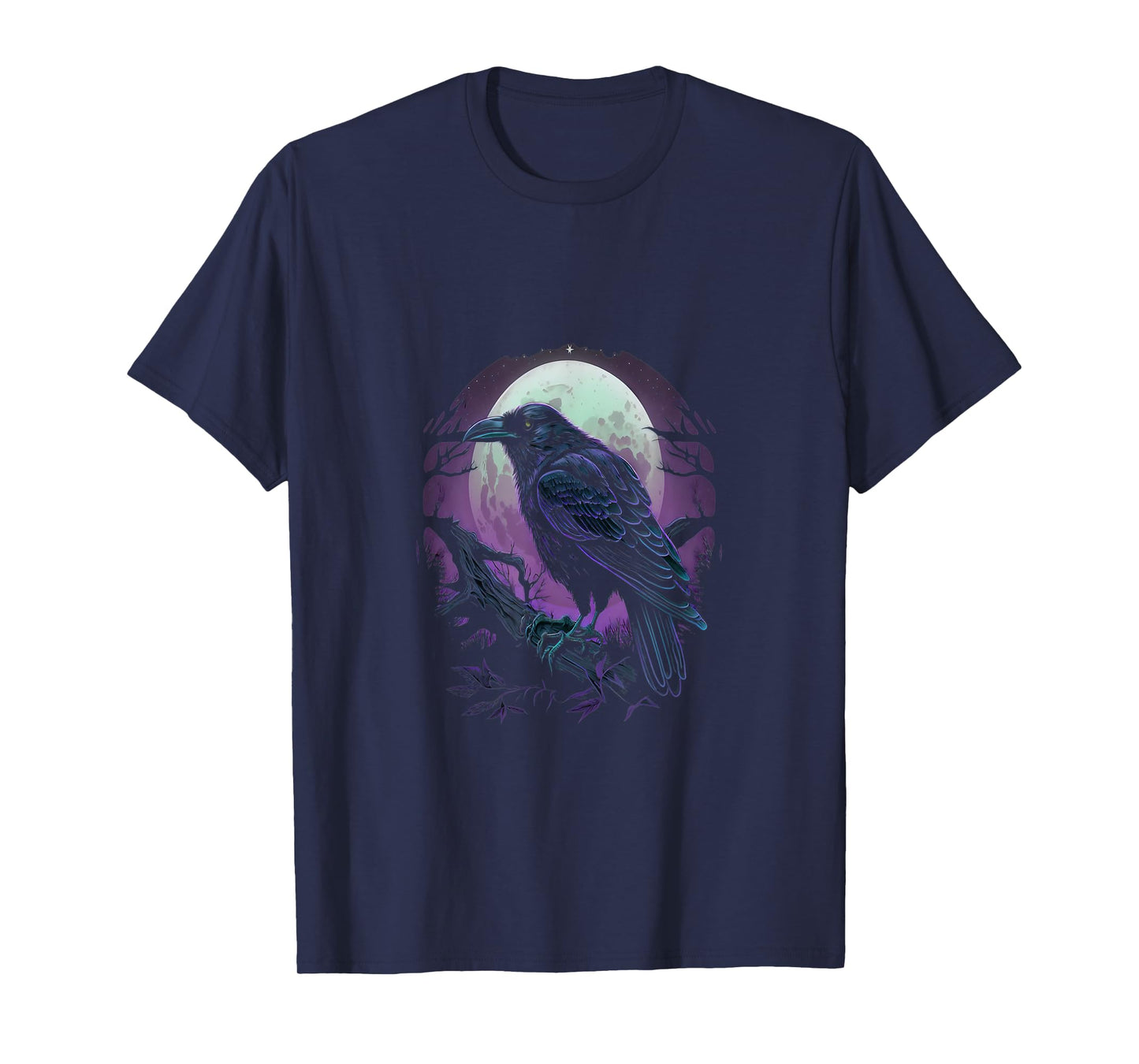 Full Moon Crow Raven Flying Bird Halloween T-Shirt