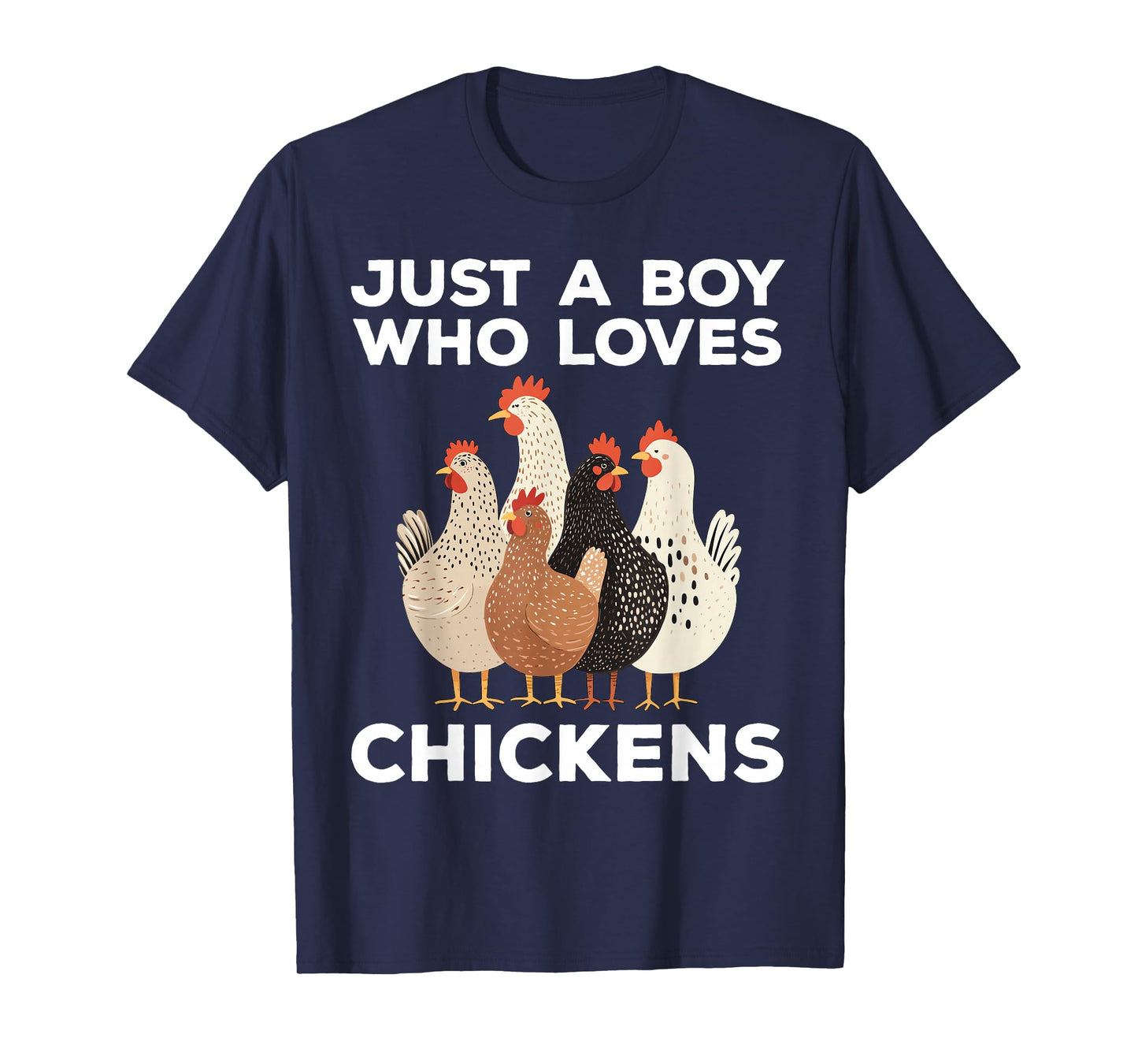 Just A Boy Who Loves Chickens Cute Chicken T-Shirt