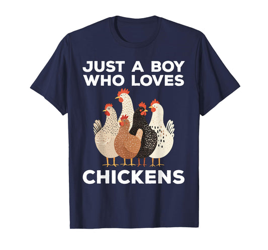 Just A Boy Who Loves Chickens Cute Chicken T-Shirt