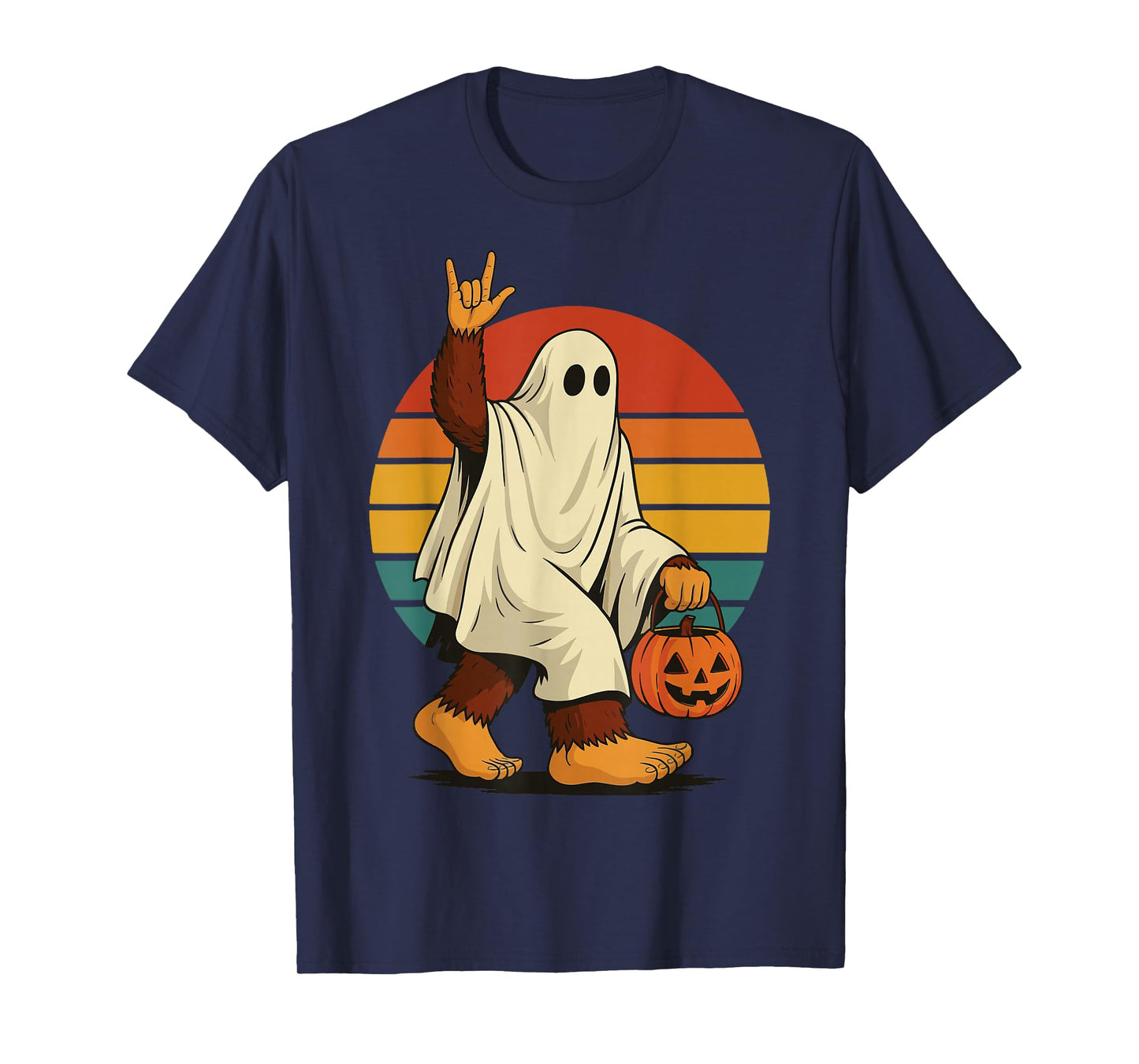 Bigfoot Halloween Ghost T-Shirt
