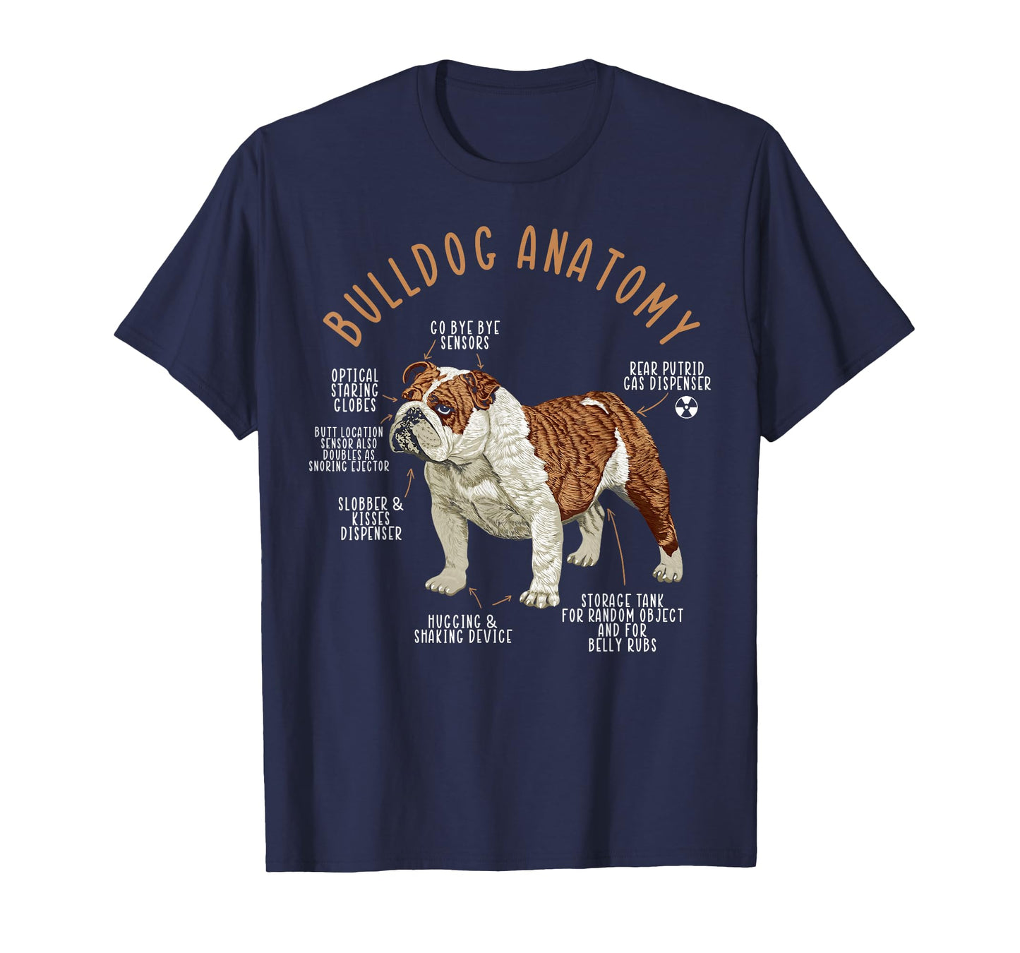English Bulldog Anatomy Dog Biology Dog Lover T-Shirt