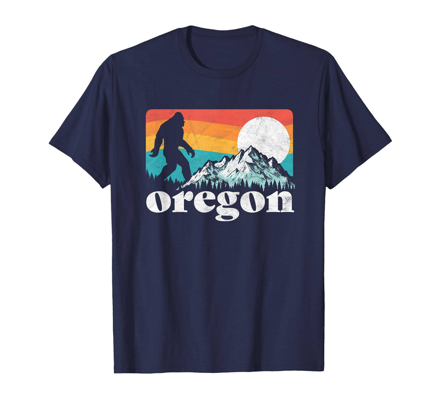 Oregon Pride Bigfoot Mountains 80's Vintage Nature Design T-Shirt