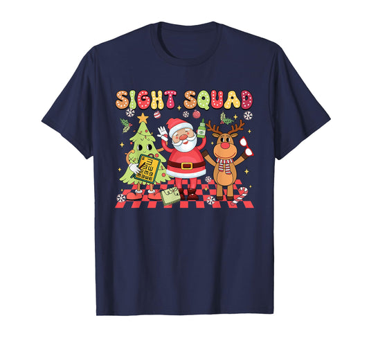 Sight Squad Christmas Optometry Ophthalmologist Crew T-Shirt