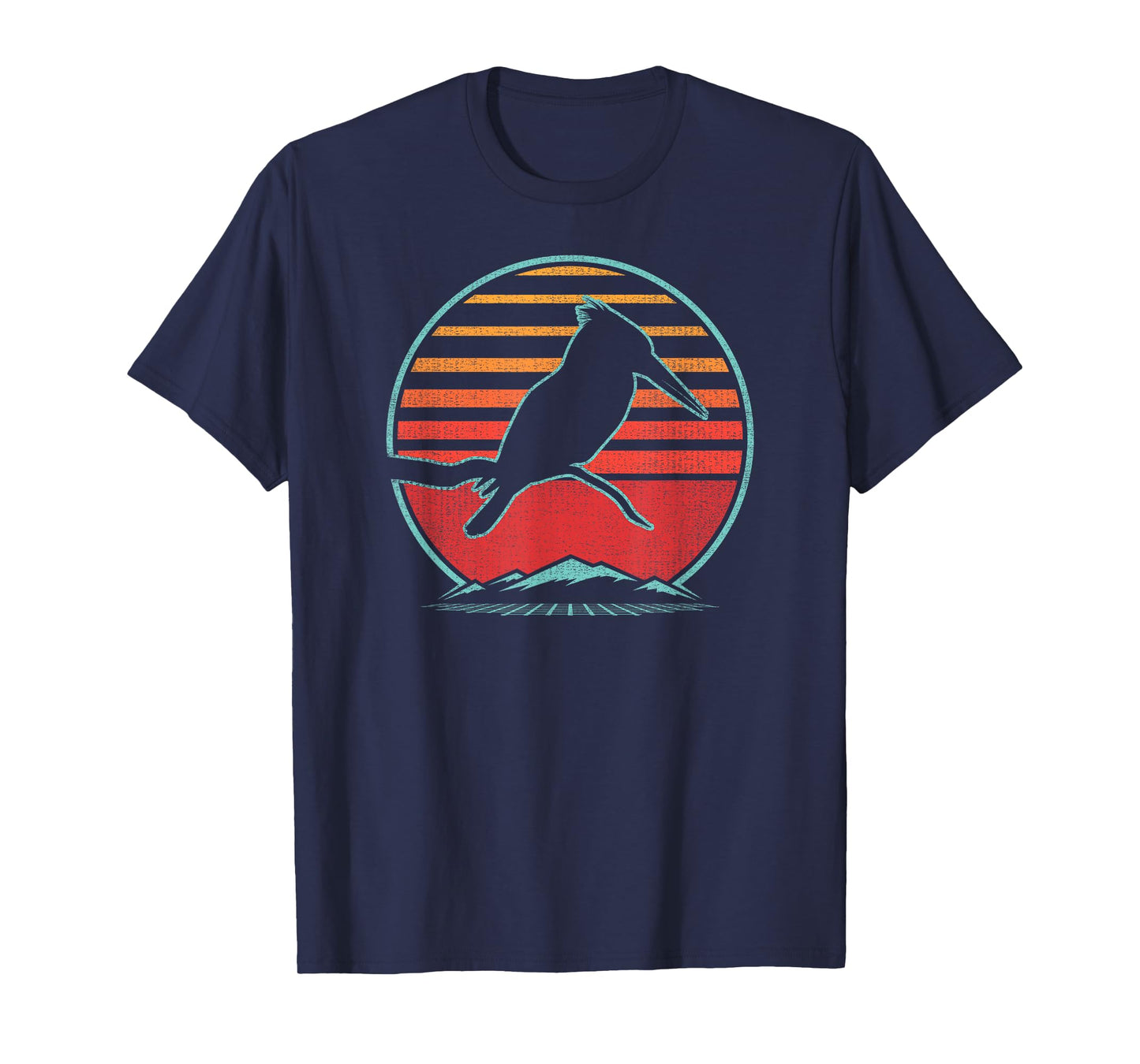 Kingfisher Bird Retro Vintage 80s Style Birding Gift T-Shirt