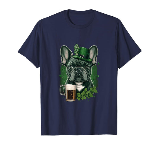 French Bulldog |St. Patricks Day Beer Shamrock Ireland Dog T-Shirt for Men Women