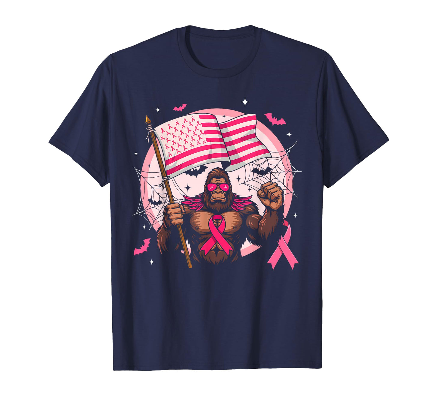 Bigfoot Pink Ribbon Breast Cancer Awareness Month Women Men T-Shirt