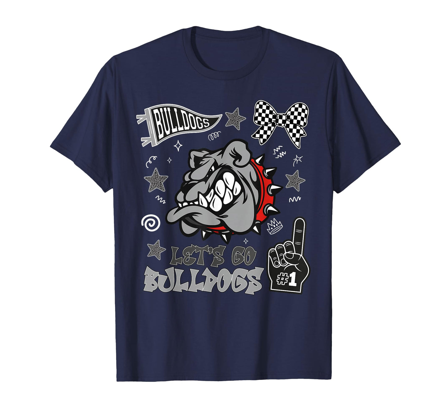 Bulldogs Mascot Back to School Team Spirit Sports Fan T-Shirt
