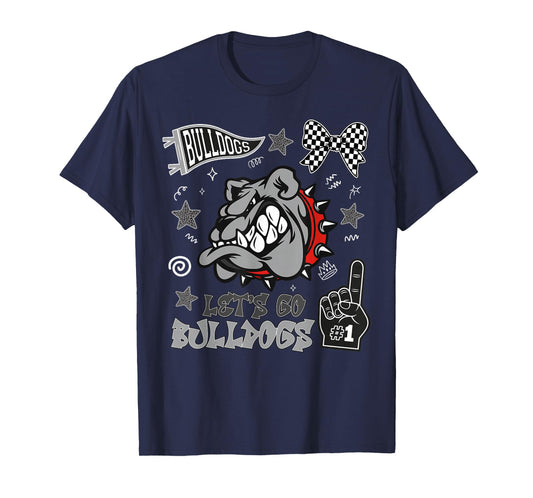 Bulldogs Mascot Back to School Team Spirit Sports Fan T-Shirt