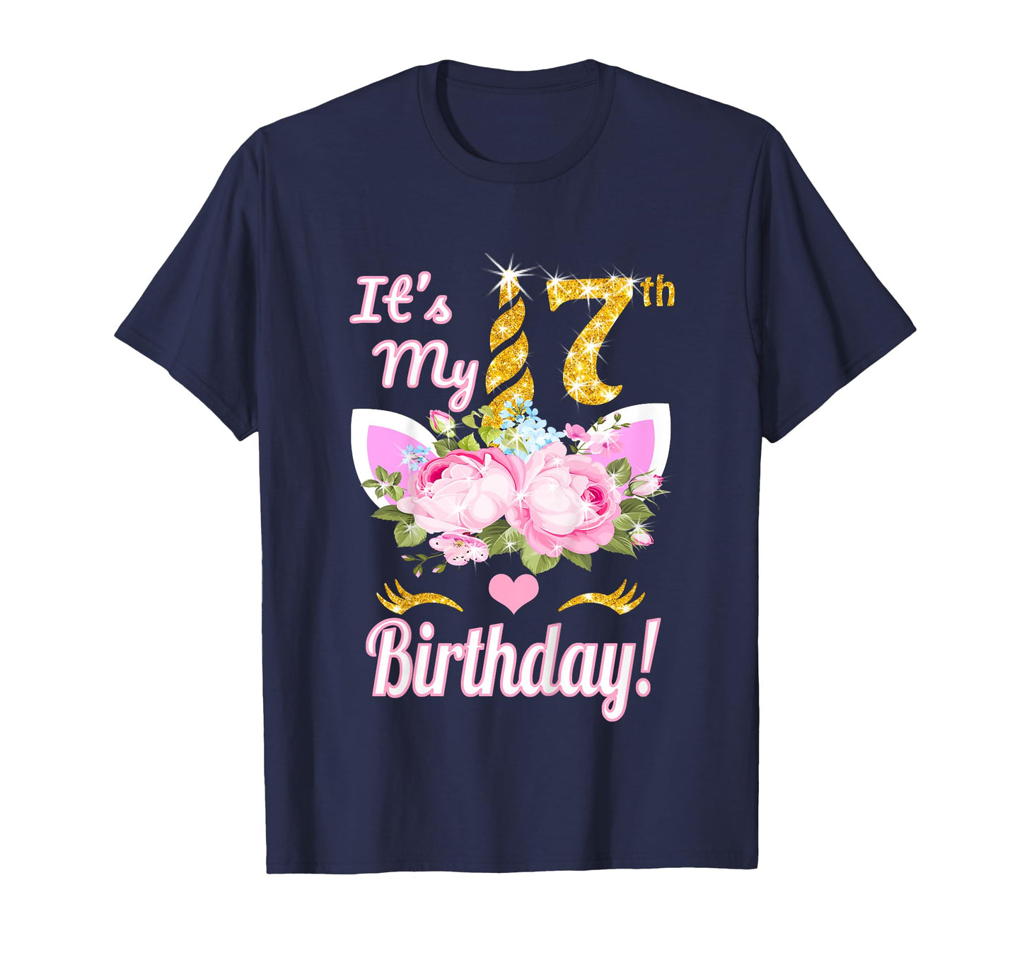 It's My 7th Birthday: 7 Year Old Unicorn Birthday Shirt Girl T-Shirt