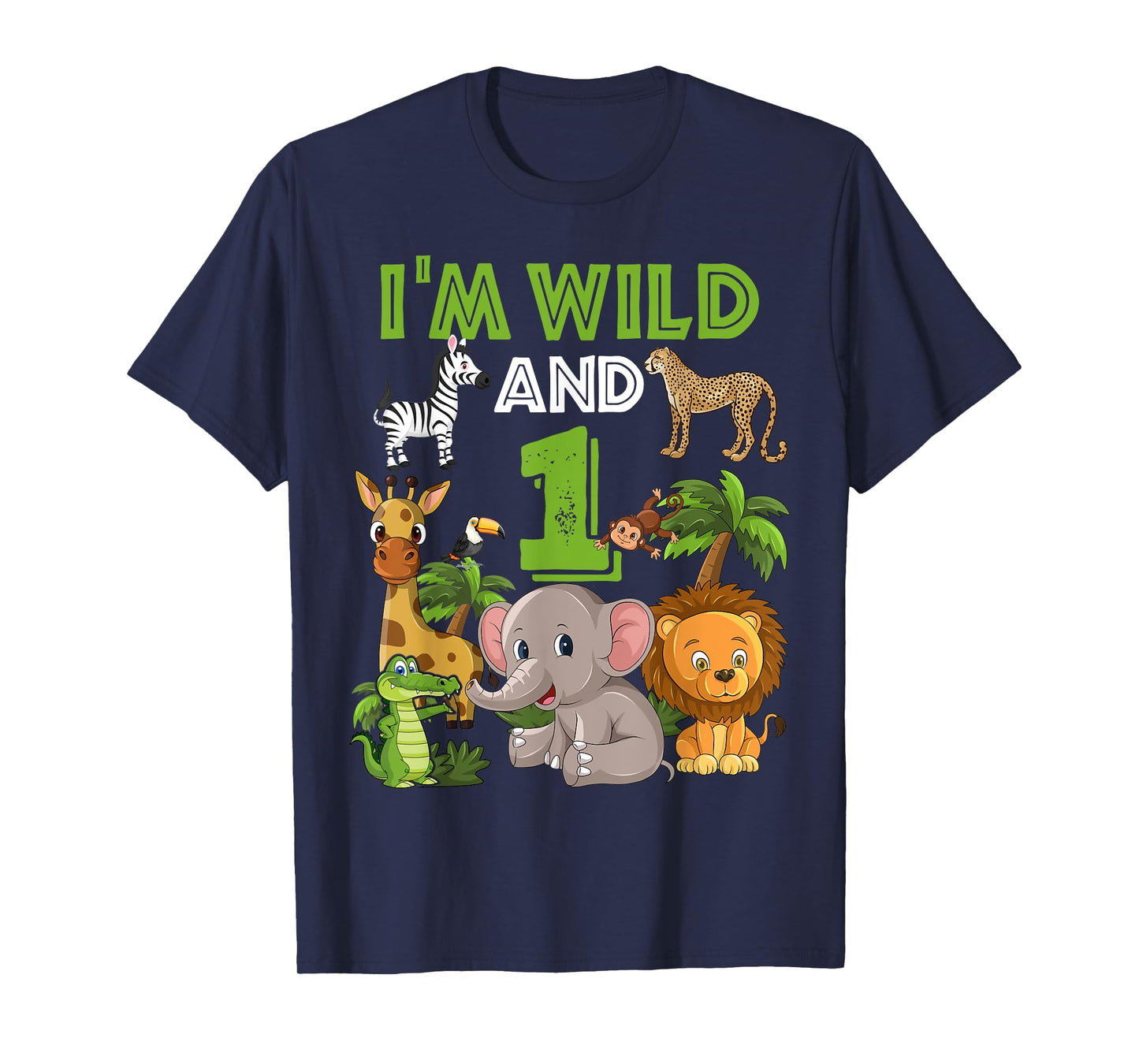 1 Year Old Zoo Birthday Shirt Safari Jungle Zoo Animal 1st T-Shirt