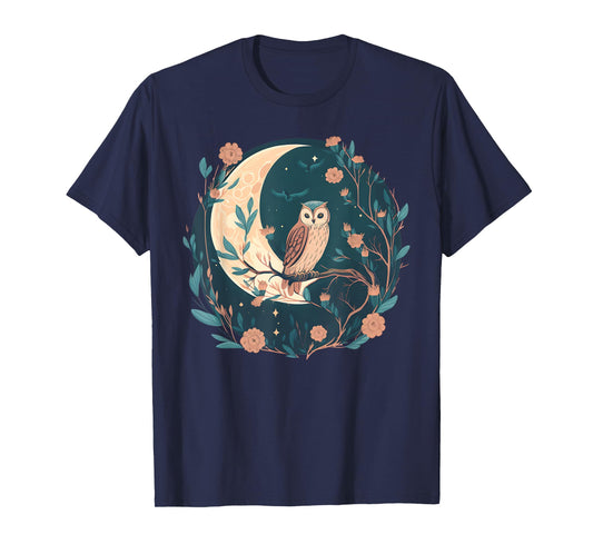 Cottagecore Aesthetic Floral Cute Owl Owlet Bird Forestcore T-Shirt