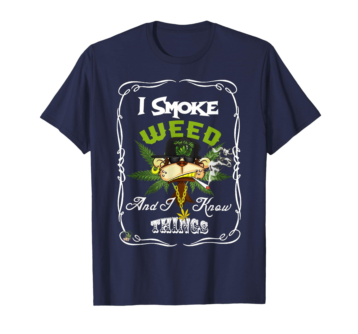 I Smoke Weed And I Know Things Funny Monkey Smoke Weed T-Shirt