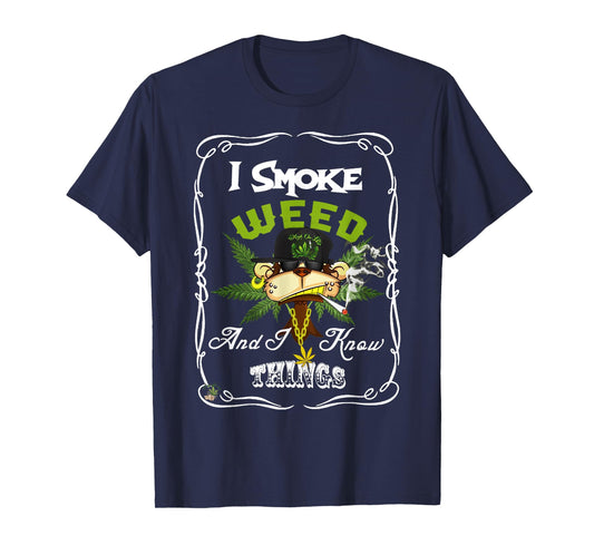 I Smoke Weed And I Know Things Funny Monkey Smoke Weed T-Shirt