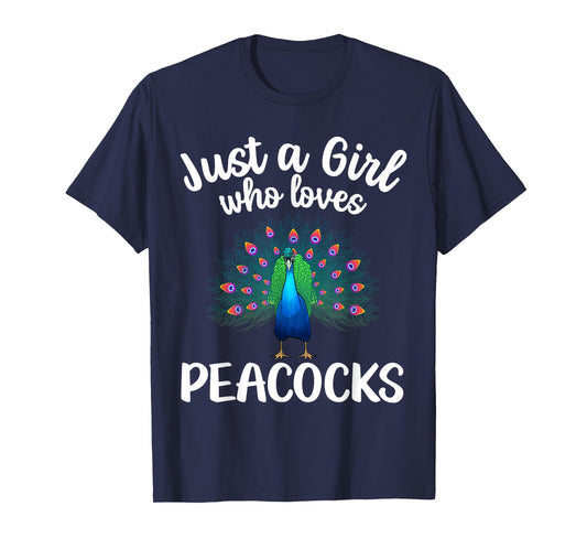 Funny Peacock Design For Women Girls Kids Bird Peacock Lover T-Shirt
