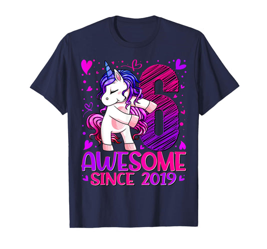 6 Year Old Unicorn Gifts For Girls 6th Birthday Girl Party T-Shirt