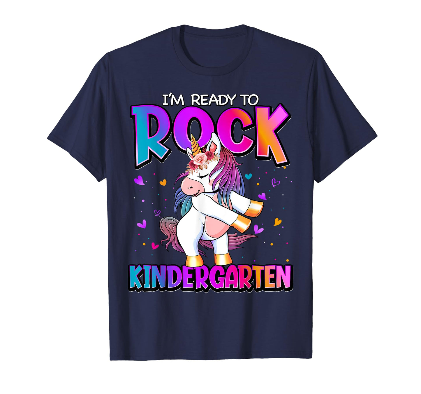 I'm Ready To Rock Kindergarten Unicorn Back To School Girls T-Shirt