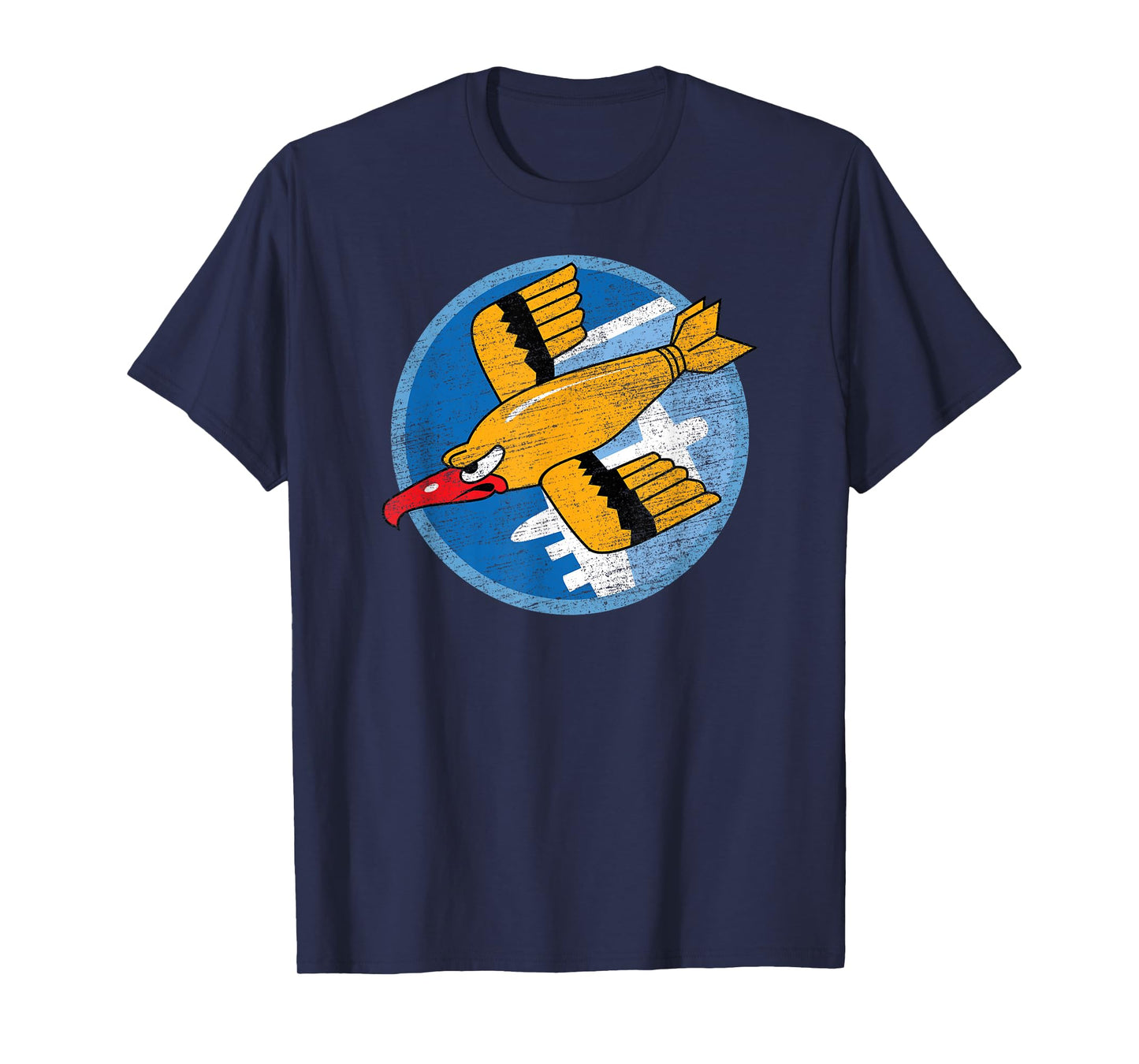 THE SALTY VETERAN WW2 91st Bomb Squadron Flying Fortress Soaring Bird Patch Unisex Adult T-Shirt - Black - Small