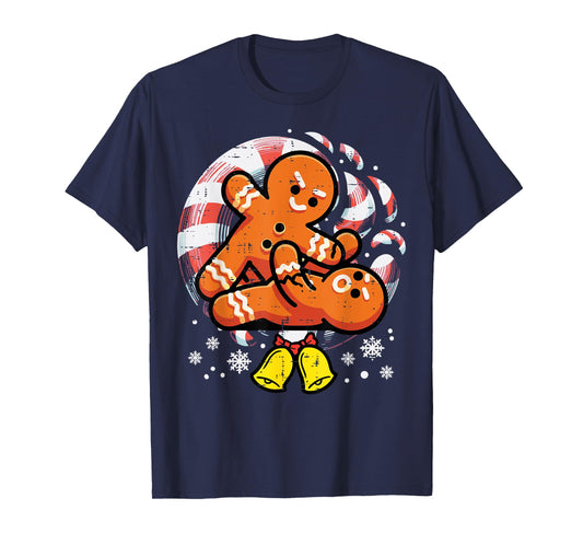 Christmas Jiu Jitsu Gingerbread Xmas Bjj Wrestling Men Kids T-Shirt
