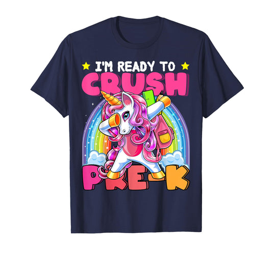 Crush Pre-K Dabbing Unicorn Back to School Girls Gift T-Shirt