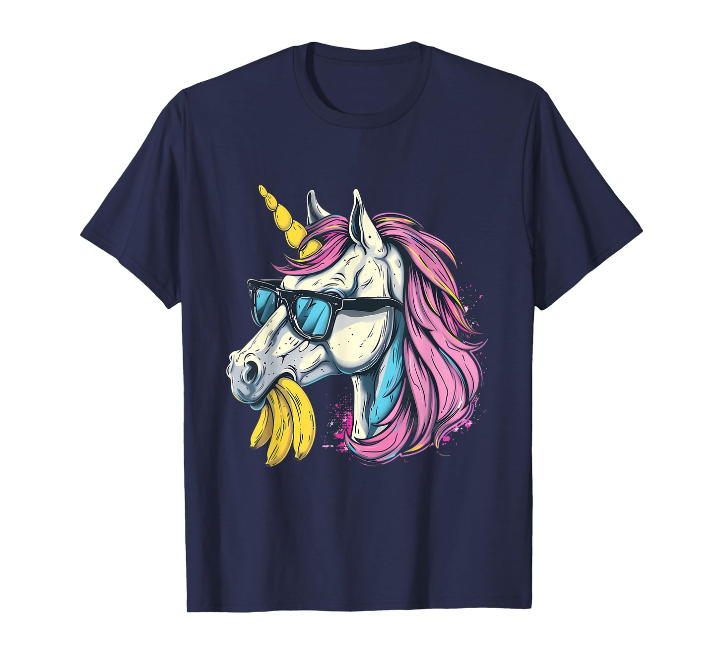 Banana Unicorn Portrait Artwork Banana Lover Bananas Fruit T-Shirt