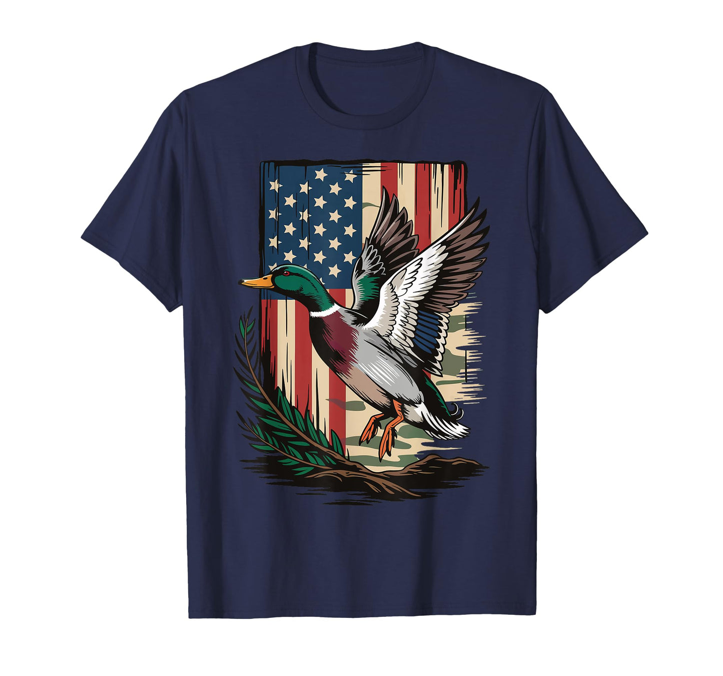 Duck American Flag Duck Hunting T-Shirt