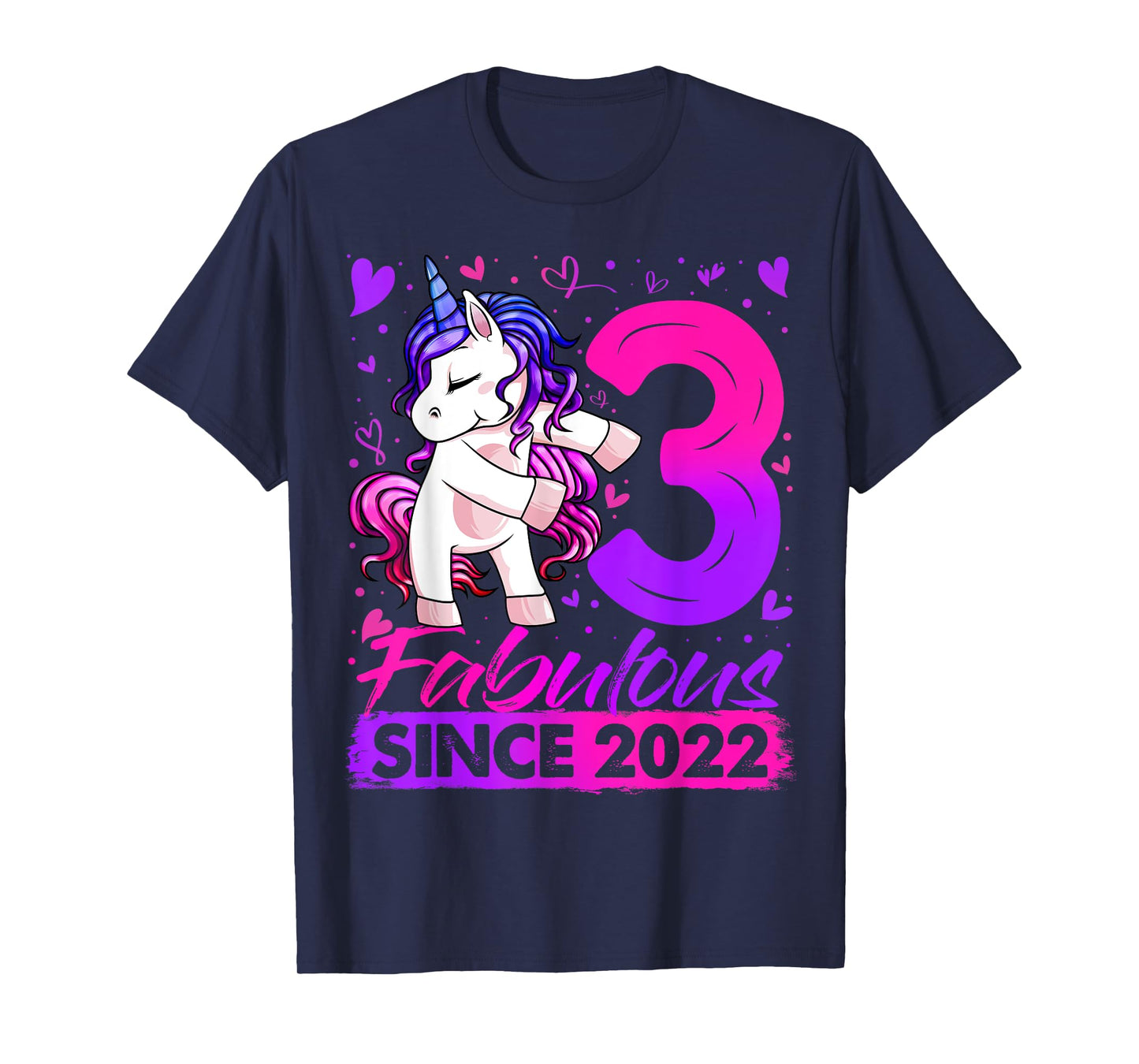 3 Year Old Unicorn Gifts For Girls 3rd Birthday Girl Party T-Shirt