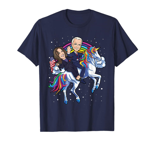 Kamala Harris Unicorn Joe Biden 2021 Riding President USA T-Shirt