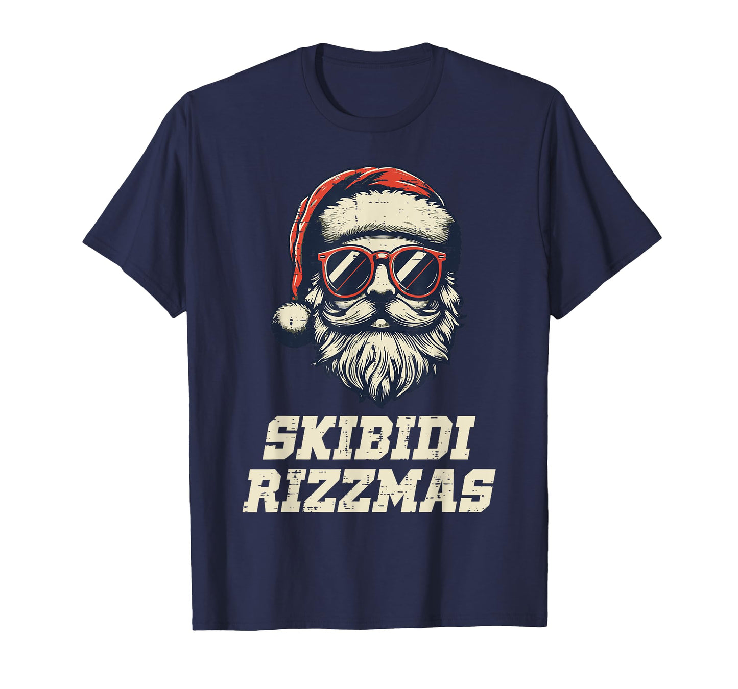 Skibidi Rizzmas Santa Funny Christmas Boys Teens Kids Men T-Shirt