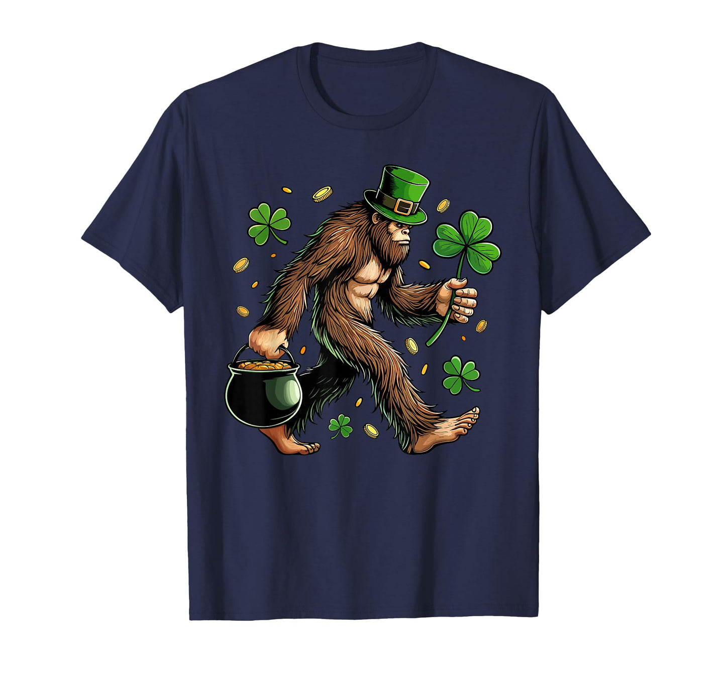 Bigfoot St Patricks Day Funny Sasquatch Saint Paddys Irish T-Shirt