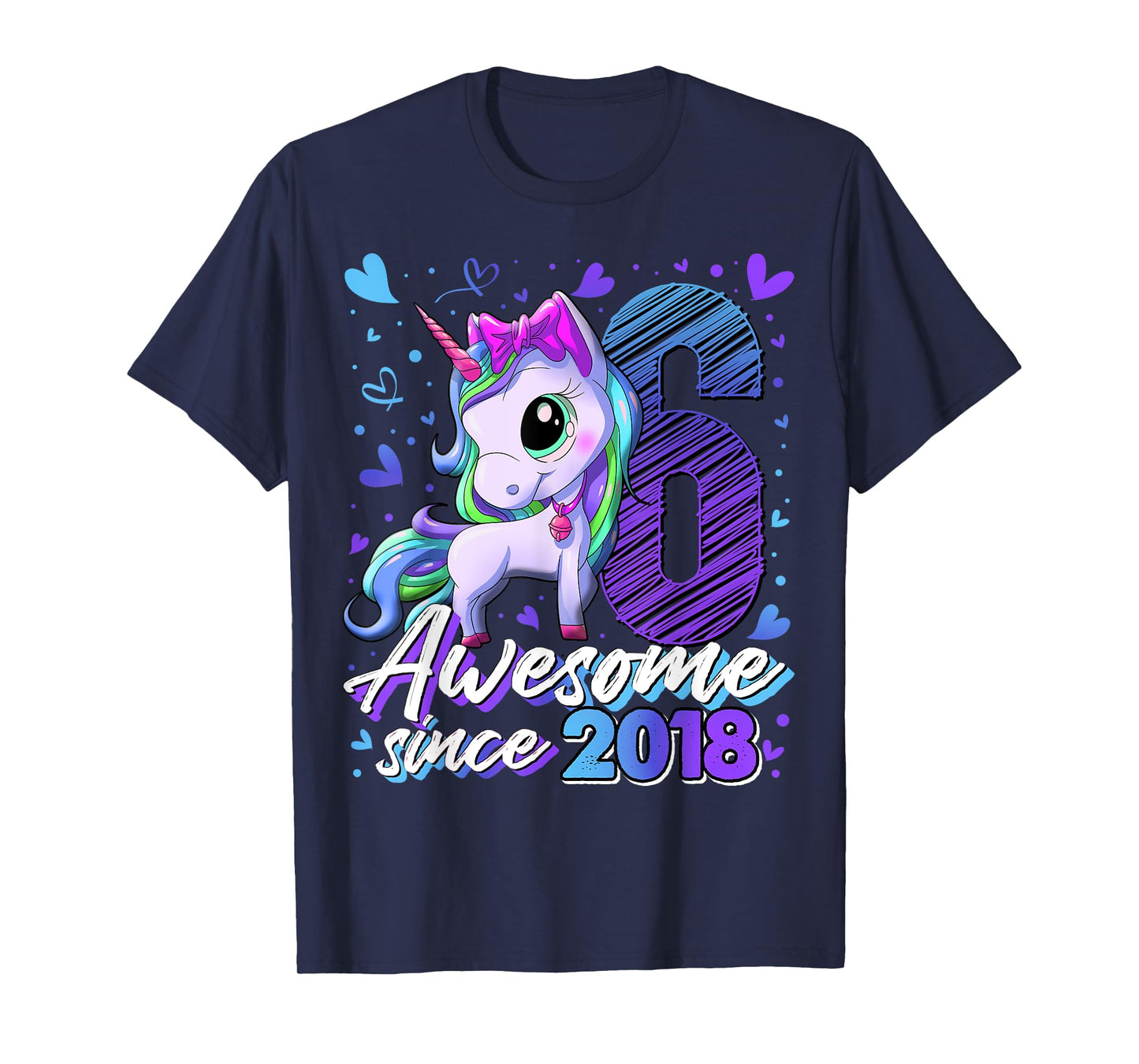 6 Years Old Flossing Unicorn Gifts 6th Birthday Girl Party T-Shirt