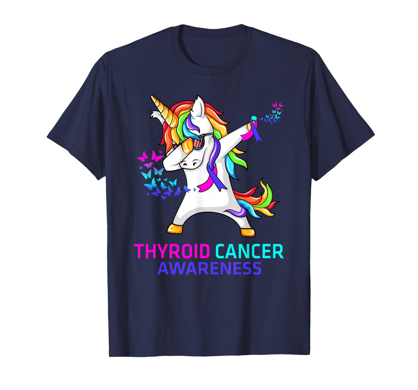 Inspirational Thyroid Cancer Awareness Unicorn T-Shirt