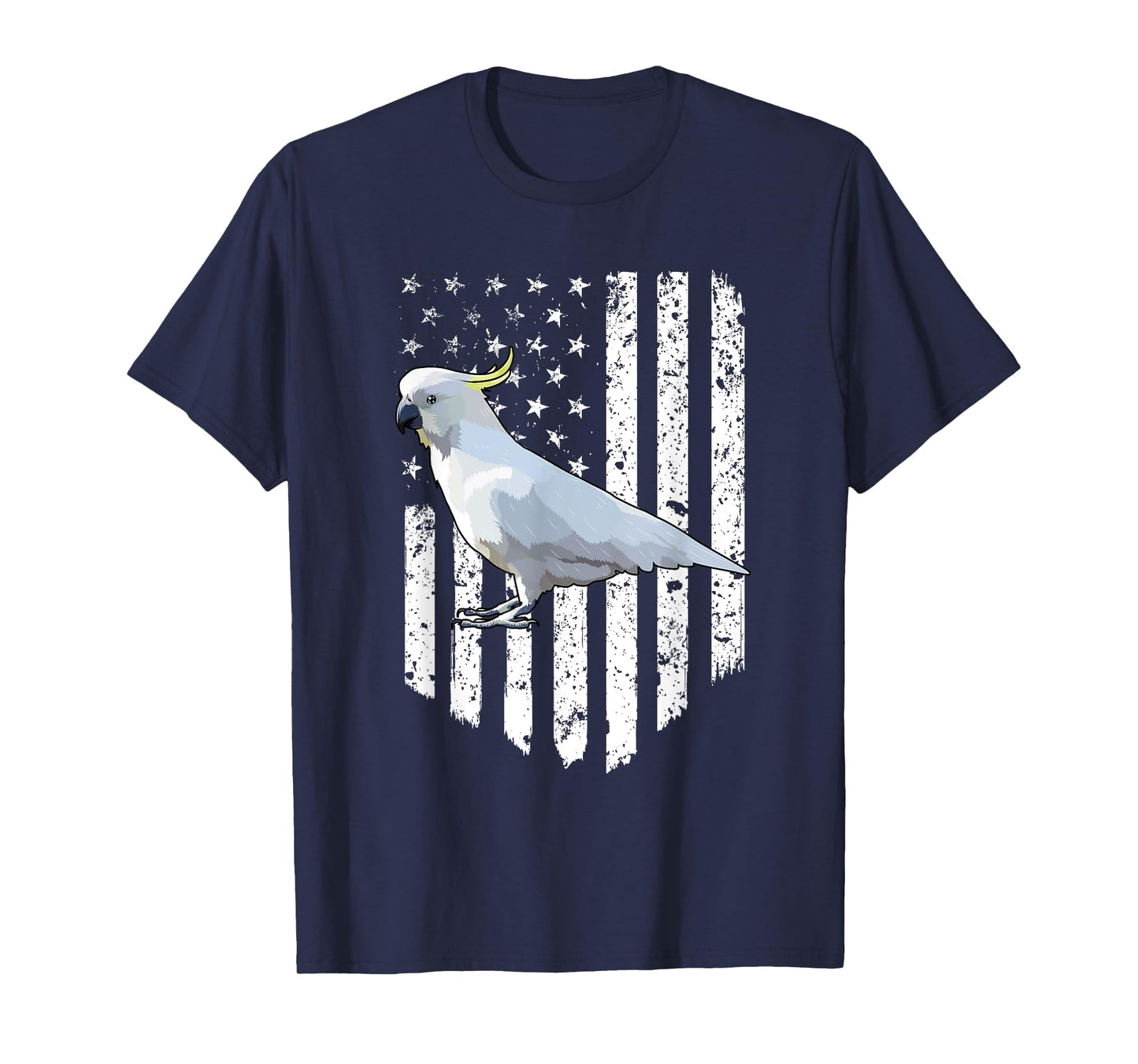 White American Flag Cockatoo Bird 4th Of July T-Shirt