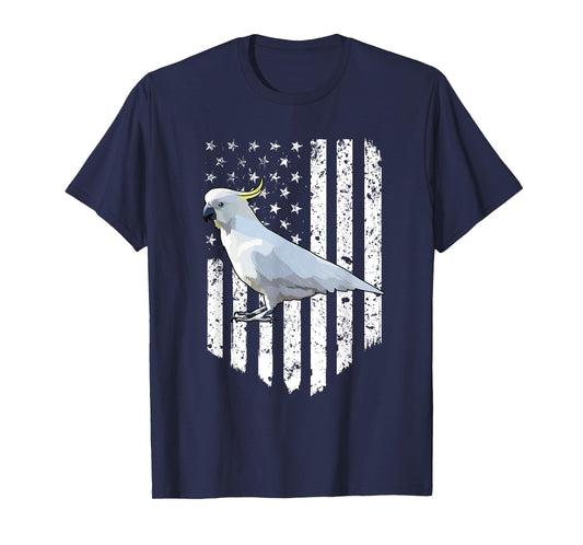 White American Flag Cockatoo Bird 4th Of July T-Shirt