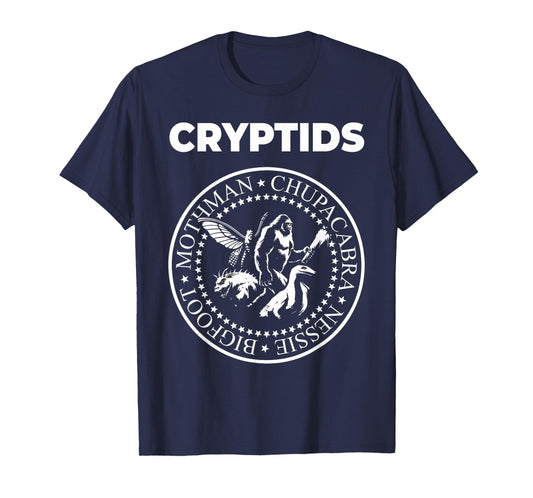 Cryptids Mothman Chupacabra Bigfoot Nessie Cryptozoology T-Shirt