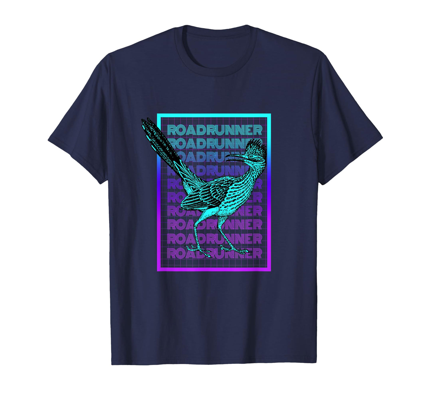 Vintage Roadrunner Gifts Roadrunner Bird Vintage Retro T-Shirt - Unisex-Adults, Unisex-Kids - Black - Short Sleeve - Crew Collar - Classic Fit - Cotton, Polyester Blend - Small