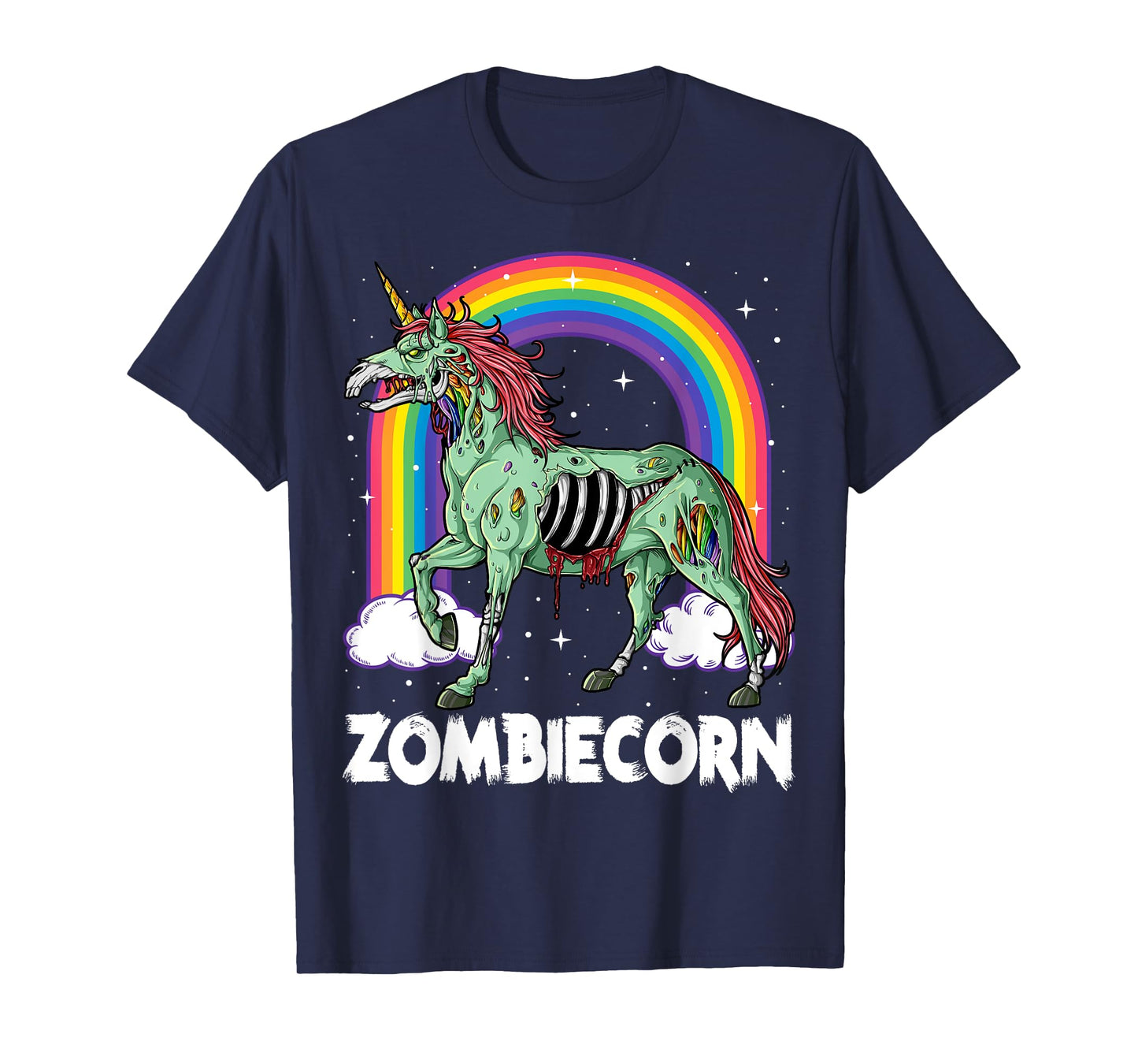 Zombiecorn Zombie Unicorn Halloween Women Girls Rainbow T-Shirt