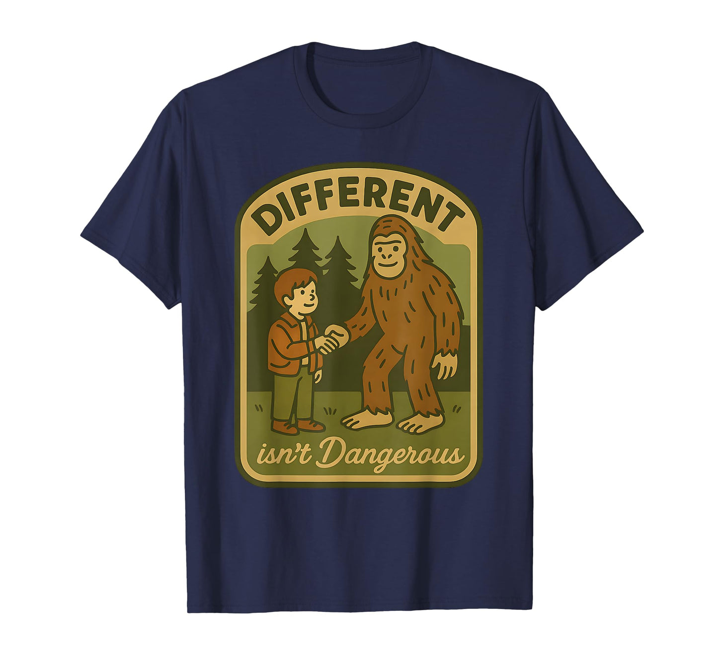 Vintage Bigfoot Kindness Inclusive Sasquatch Diversity Retro T-Shirt