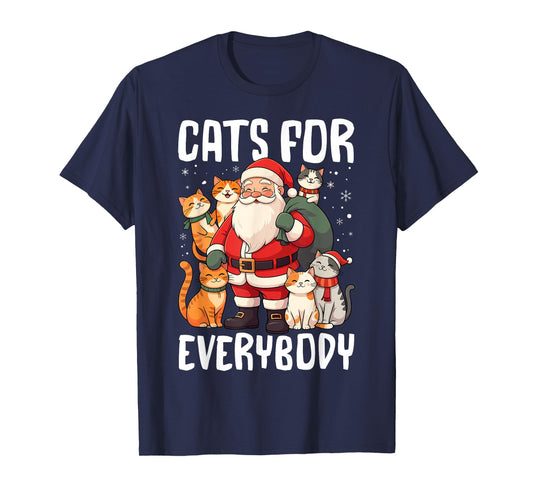 Cats For Everybody Christmas Santa with Cats T-Shirt