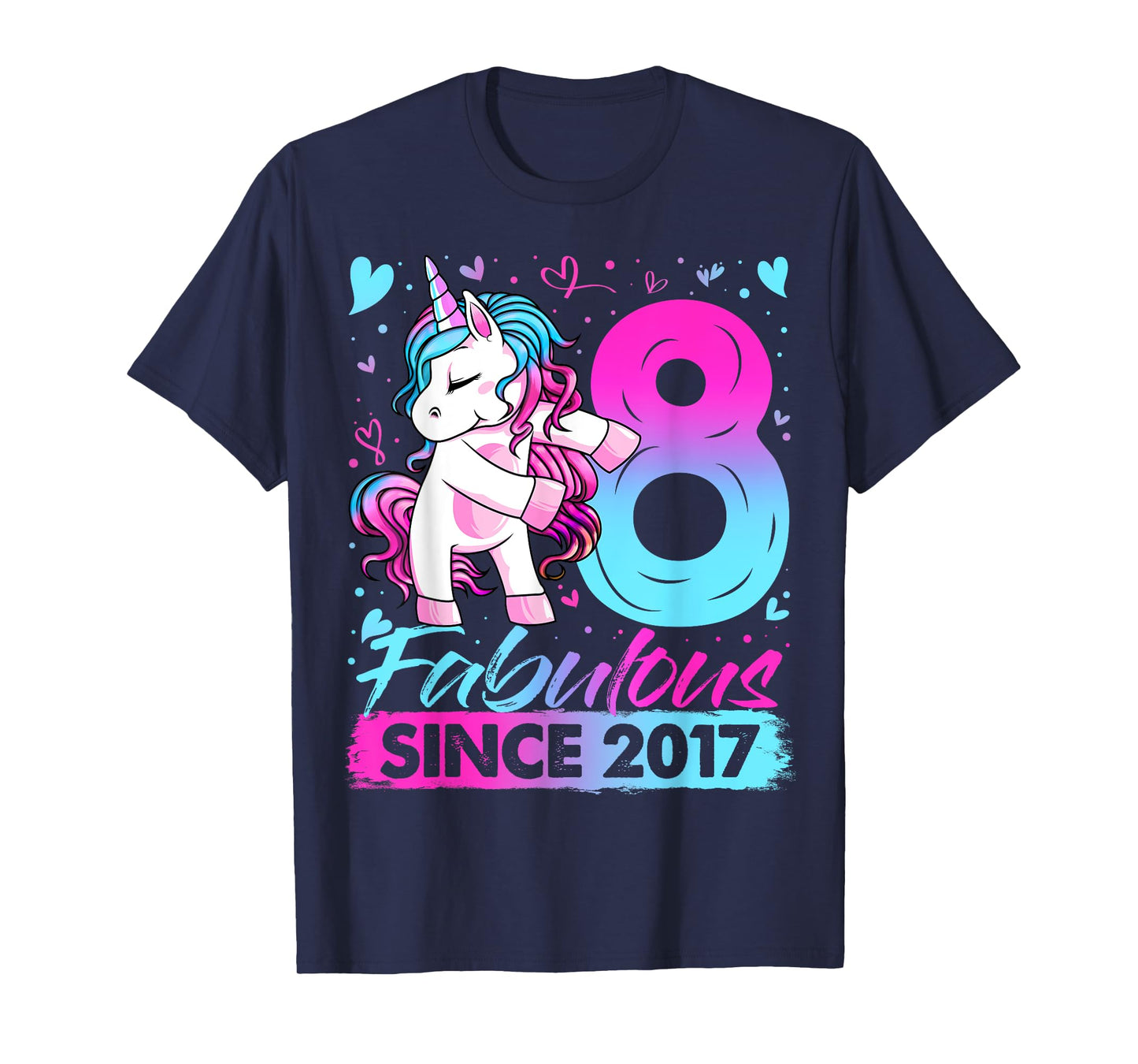 8 Year Old Unicorn Gifts For Girls 8th Birthday Girl Party T-Shirt