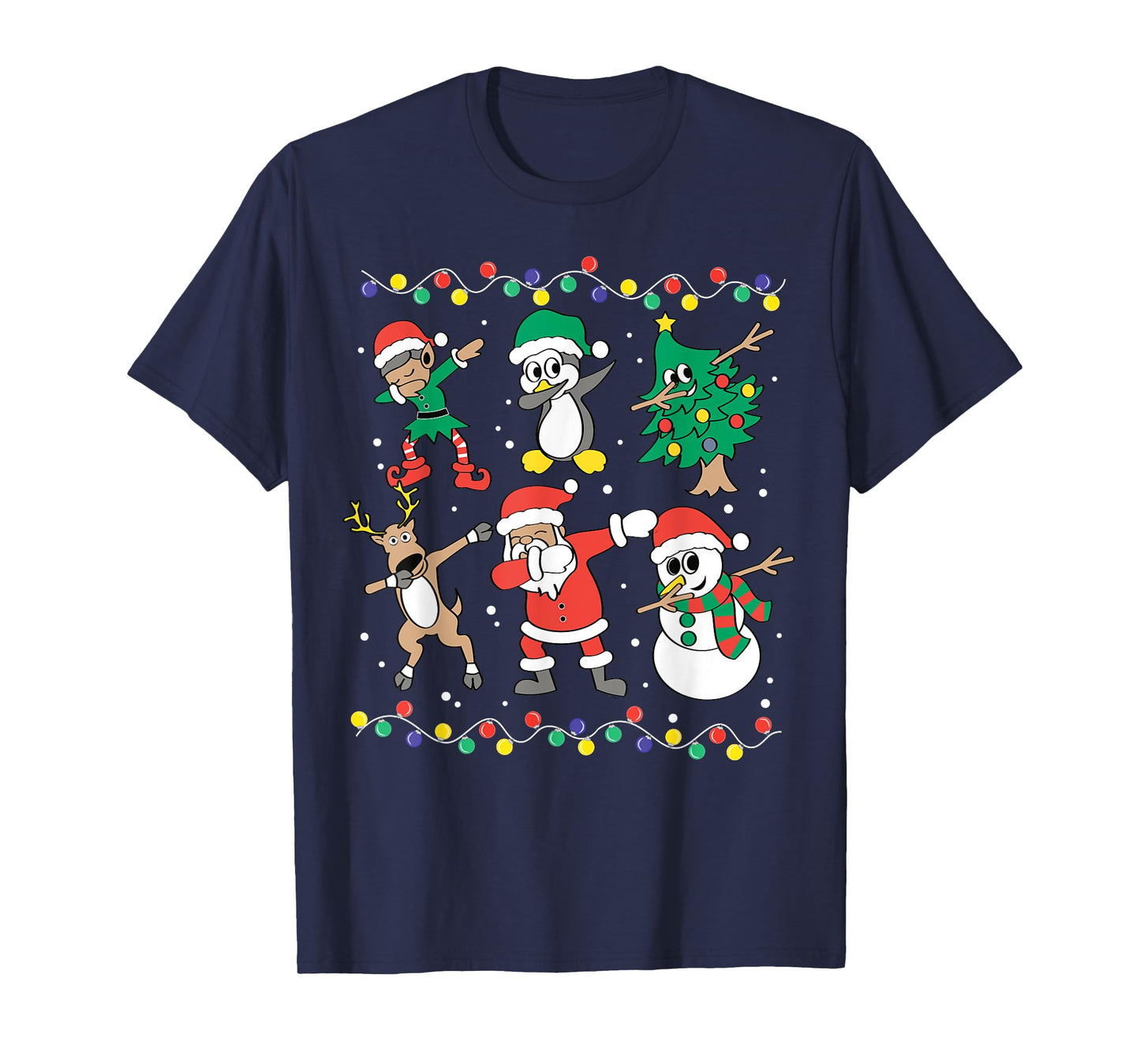Dabbing Santa Elf Friends Funny Christmas Boy Girl Men Xmas T-Shirt