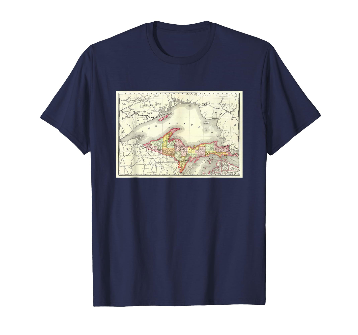 Michigan Upper Peninsula Map T-Shirt