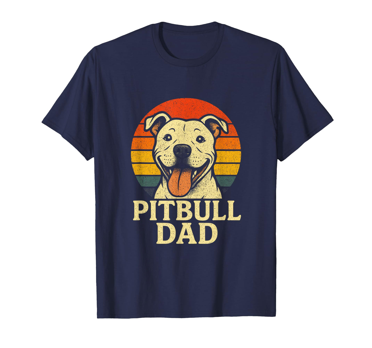 Pitbull DAD - Vintage Smiling Pitbull Lover T-Shirt
