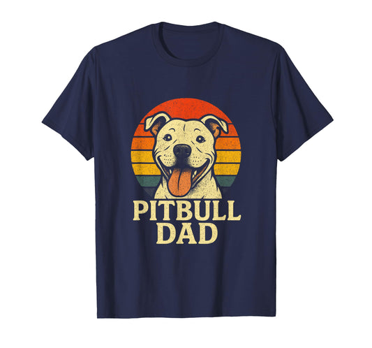 Pitbull DAD - Vintage Smiling Pitbull Lover T-Shirt