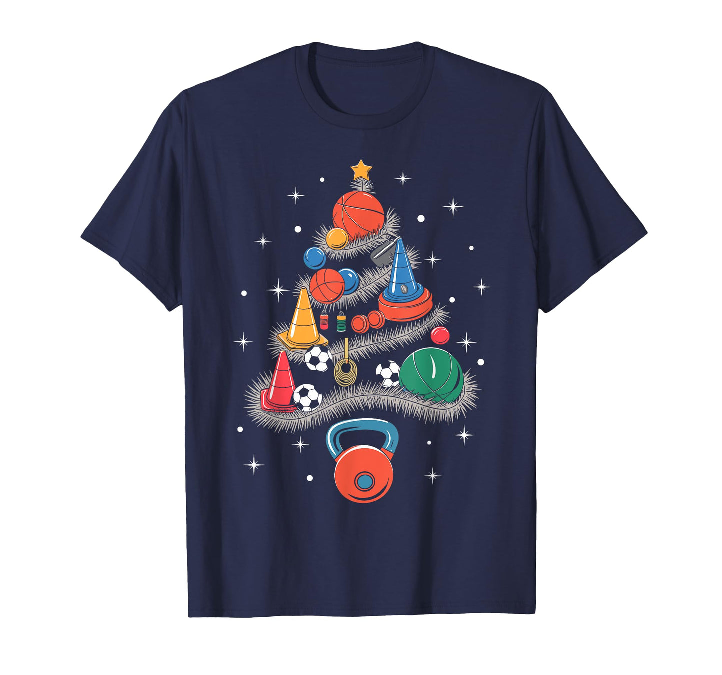 PE Teacher Xmas Physical Education Teacher Christmas Tree T-Shirt